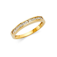 2mm 11-Stone Princess-Cut Channel Setting CZ Wedding Band in 14K Yellow Gold
