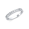 2mm 11-Stone Princess-Cut Channel Setting CZ Wedding Band  in 14K White Gold