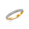 2.5mm Two-Tone Pave Dome Wedding Band in 14K Yellow Gold