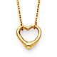 Classic Open Heart Floating Charm Necklace in 14K Yellow Gold thumb 0