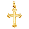 Small Patonce Brushed Cross Pendant in 14K Yellow Gold