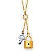 Lock & Key Y-Necklace in 14K Two-Tone Gold