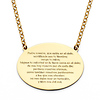 Lord's Prayer in Spanish Padre Nuestro Floating Medal Necklace in 14K Yellow Gold