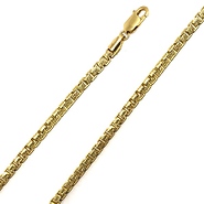 4mm 14K Yellow Gold Men's Diamond-Cut Box Chain Necklace 20-30in