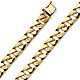 9mm Men's 14K Yellow Gold Oval Carved Curb Cuban Link Chain Bracelet 8.5in thumb 0