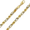 5mm 14K Yellow Gold Men's Diamond-Cut Milano Rope Chain Bracelet 8.5in