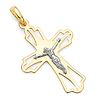 Sophisticated 14K Two-Tone Gold Crucifix Pendant