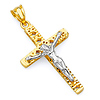Refined 14K Two-Tone Gold Crucifix Pendant
