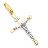 Faithful 14K Two-Tone Gold Crucifix Pendant