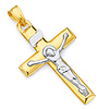 Graceful 14K Two-Tone Gold Crucifix Pendant