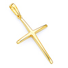 Tapered 14K Yellow Gold Cross Religious Pendant