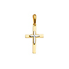 14K TwoTone Gold Cross Religious Pendant