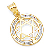 Encircled CZ Star of David Pendant in 14K Yellow Gold