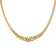 14K Yellow Gold 18mm Fancy Graduated Hollow Necklace - 18'