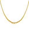 14K Yellow Gold 6mm Graduated Hollow Rope Chain Necklace - 18'