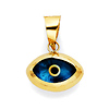 Blue Evil Eye Charm Pendant in 14K Yellow Gold - Mini