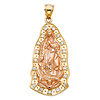 Polished CZ Our Lady of Guadalupe Pendant in 14K Yellow Gold
