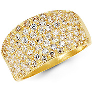 14K Yellow Gold Pave CZ Cocktail Ring