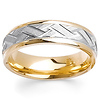 6mm Weave-Carved Milgrain 14K Two-Tone Gold Wedding Band