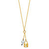 Lock & Key Y-Necklace in 14K Two-Tone Gold thumb 1