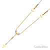 2mm Mirrorball Bead Protestant Rosary Necklace in 14K Tricolor Gold - Floating Crosses thumb 1