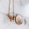 Floating Faceted Butterfly Necklace in Two-Tone 14K Rose Gold thumb 1
