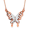 Floating Faceted Butterfly Necklace in Two-Tone 14K Rose Gold thumb 0