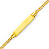 3.0mm Pave Mens Concave Curb 14K Yellow Gold  ID Bracelet thumb 0