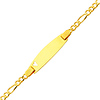 3.0mm 14K Yellow Gold Heart Figaro Link ID Bracelet - Children, Women thumb 0