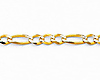 2.5mm 14K Yellow Gold White Pave Heart Figaro Link ID Bracelet - Children, Women thumb 1