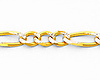 4mm White Pave Figaro Baby ID Bracelet in 14K Two-Tone Gold thumb 1