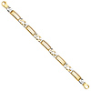 9mm Men's 14K Two-Tone Gold Fancy Rectangle Curb Cuban Link Bracelet 8in thumb 2