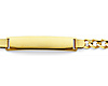 6mm 14K Yellow Gold Men's Figaro Link Rectangle ID Bracelet thumb 1