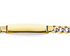 7mm 14K Two Tone Gold Men's White Pave Figaro Rectangle ID Bracelet thumb 1