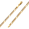 3.7mm 18K Yellow Gold Figaro Link Chain Bracelet 8in thumb 0