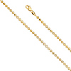 3mm 14K Yellow Gold Moon-Cut Bead Ball Chain Necklace 18-24in thumb 0