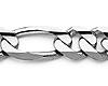 8mm 14K White Gold Men's Figaro Link Chain Necklace 22-30in thumb 1