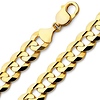 Men's 14mm 14K Yellow Gold Concave Curb Cuban Link Chain Necklace 24-30in thumb 0