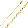 1.7mm 14K Yellow Gold Curved Mirror Link Chain Necklace 16-20in thumb 0