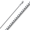 1mm 14K White Gold Box Link Chain Necklace 16-24in thumb 0