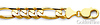 Men's 11mm 14K Yellow Gold Figaro Link Chain Bracelet 8.5in thumb 1