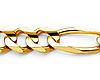 7mm 14K Yellow Gold Men's Figaro Link Chain Bracelet 8.5in thumb 1