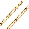 7mm 18K Yellow Gold Men's Figaro Link Chain Necklace 20-24in thumb 0
