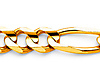 7mm 18K Yellow Gold Figaro Chain Bracelet 8in thumb 1