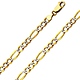 5mm 14K Two Tone Gold White Pave Figaro Chain Necklace 18-26in thumb 1