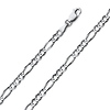 4mm 18K White Gold Figaro Link Chain Necklace 16-30in thumb 0