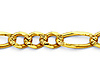 4.5mm 14K Gold Yellow Pave Figaro Link Chain Necklace 18-24in thumb 1