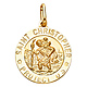 Saint Christopher Round Medal Pendant in 14K Yellow Gold 20mm thumb 1