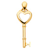 Key to My Heart Pendant in 14K Yellow Gold - Small thumb 1