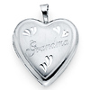Engraved Grandma Heart Locket in Sterling Silver - Small thumb 0